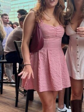 Cider Pink Gingham Mini Dress